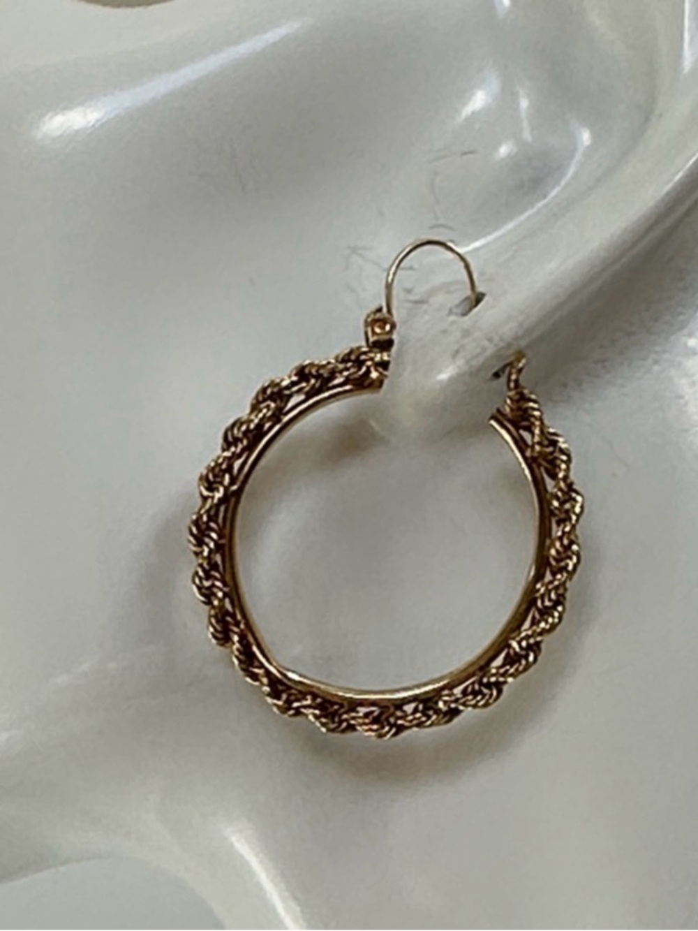 Twisted Rope Hoop Earrings - Gold